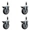Service Caster 5'' Thermoplastic Rubber Swivel 7/8'' Expanding Stem Caster Set with Brake, 4PK SCC-EX20S514-TPRB-PLB-78-4 - alternate 1